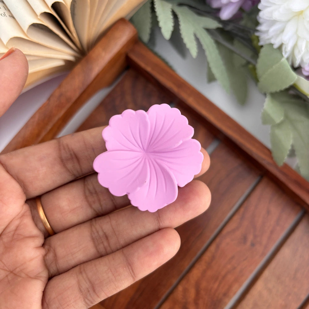 Light Shades Matte Hibiscus Flower Hair Claw - Small
