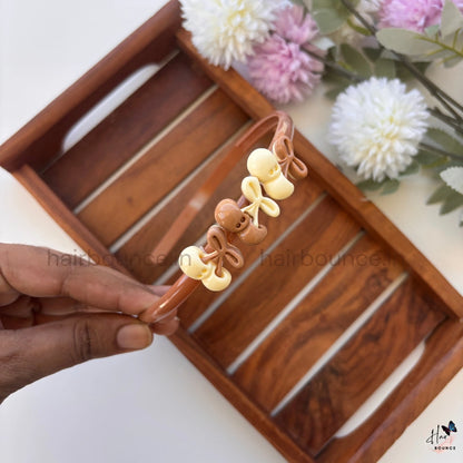 Cherry Bow Hairband – Neutral Collection