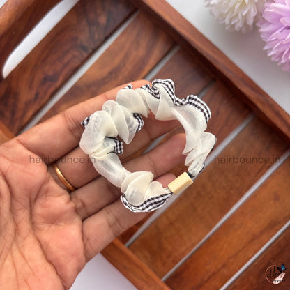 Checkered Edge Sheer Scrunchie