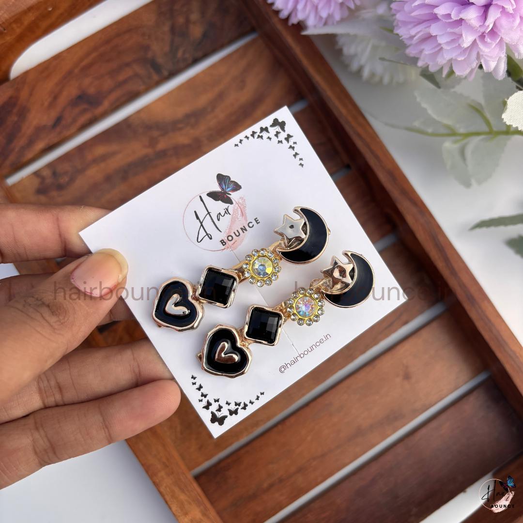 Midnight Elegance Hair Clip Set