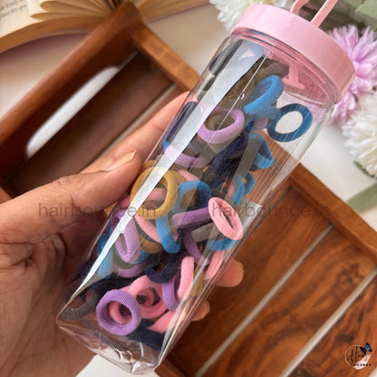 Hair Ties Jar – Soft No Damage Hair Bands for Women, Girls & Kids (Storage Bottle Pack)