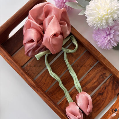 Lovely Tulip Fluffy Scrunchie - Organza