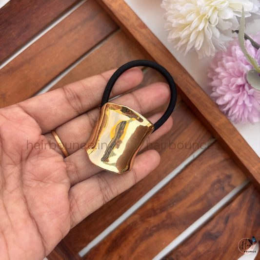 Golden Abstract Pony Cuff Hair Tie
