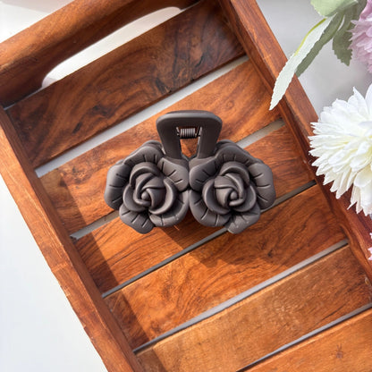 Double Rose Sculpted Hair Claw – Large