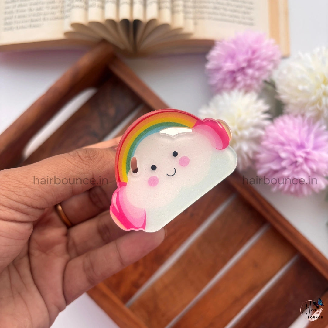 Happy Rainbow Hair Claw - Medium