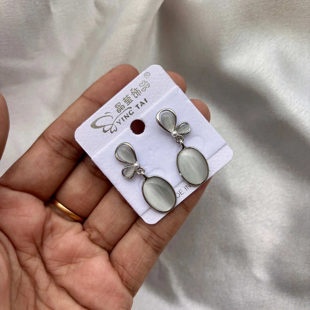 Frosted Stone Drop Earrings