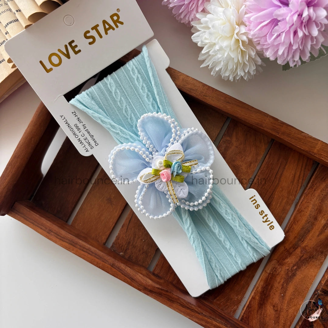 Pearl Blossom Newborn Baby Headband