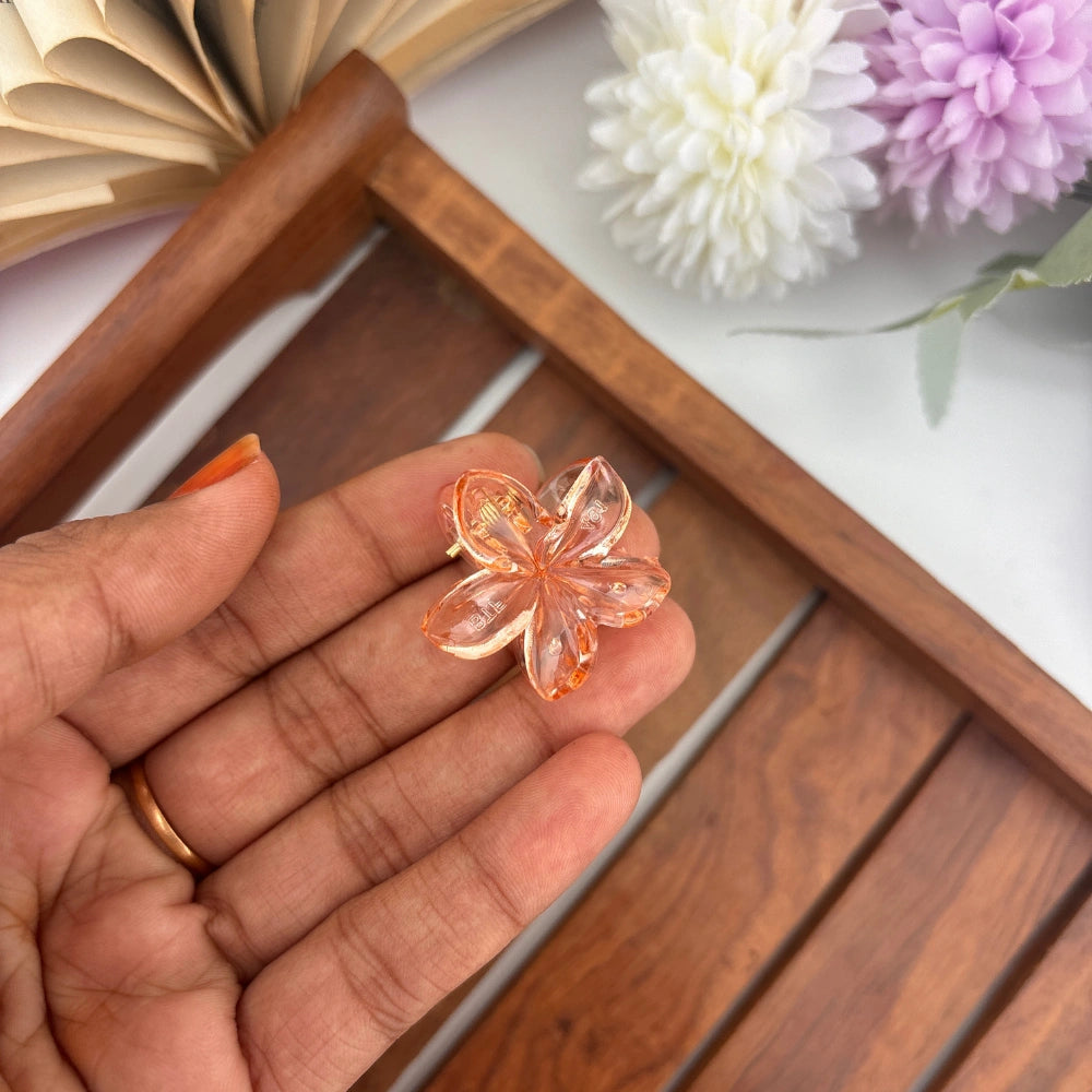Mini Glassy Flower Hair Claw