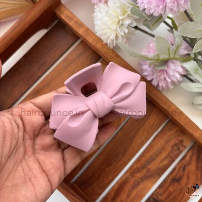Colourful Matte Finish Bow Hair Claw - Large