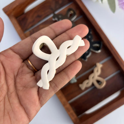 Dual Colour Twisted Hair Claw - Medium