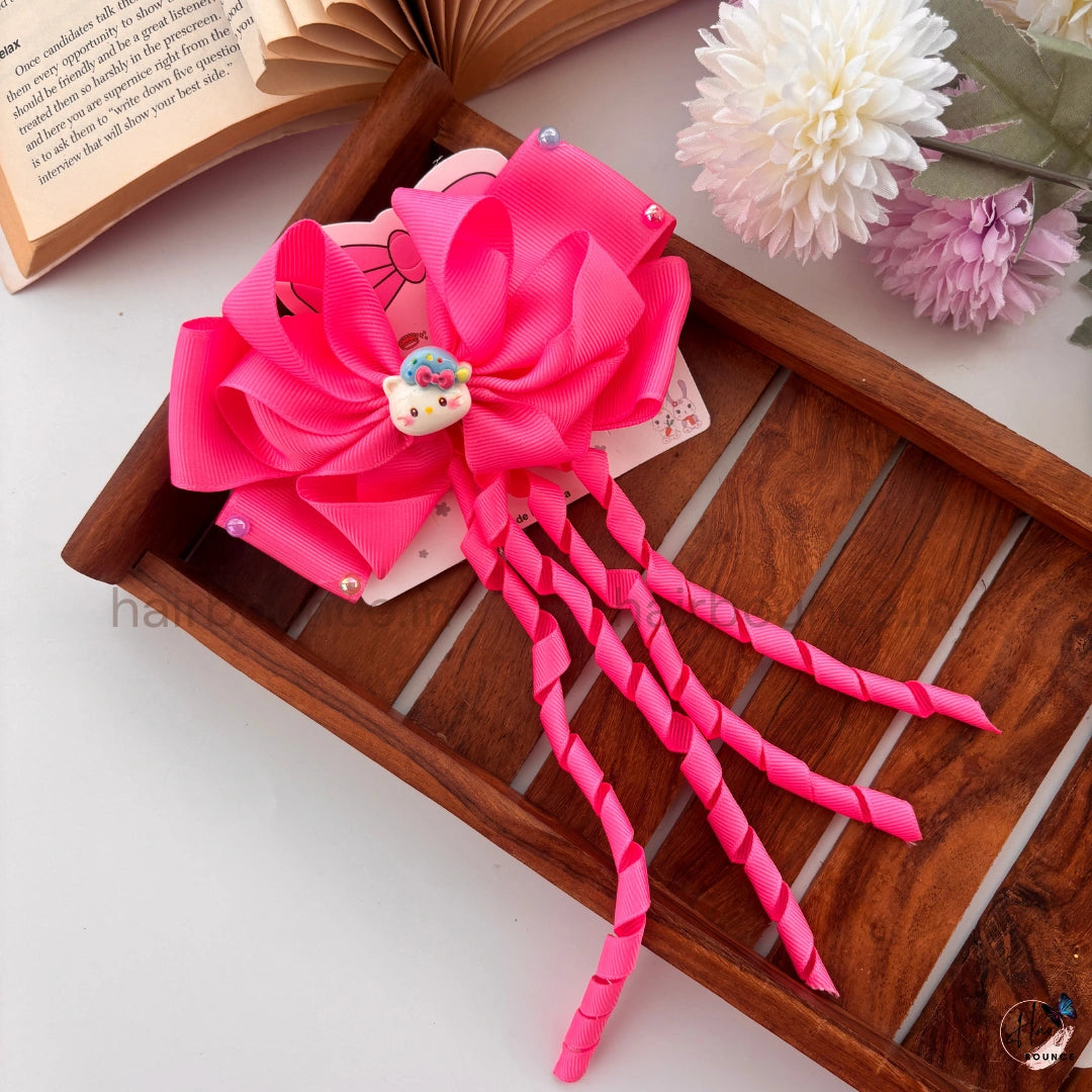 Kawaii Twirl Ribbon Bow Clip