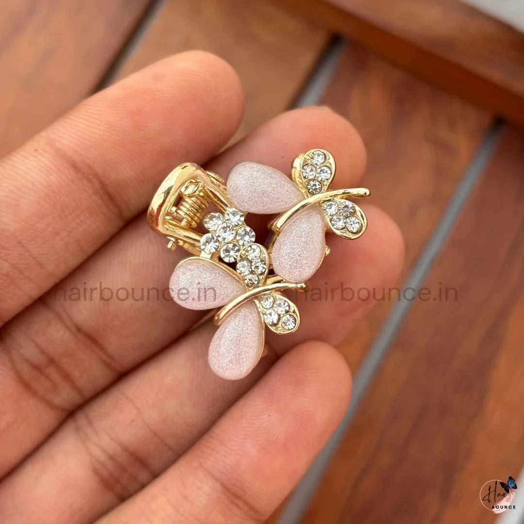 Crystal Butterfly Garden Mini Hair Claw Clips – Pack of 6