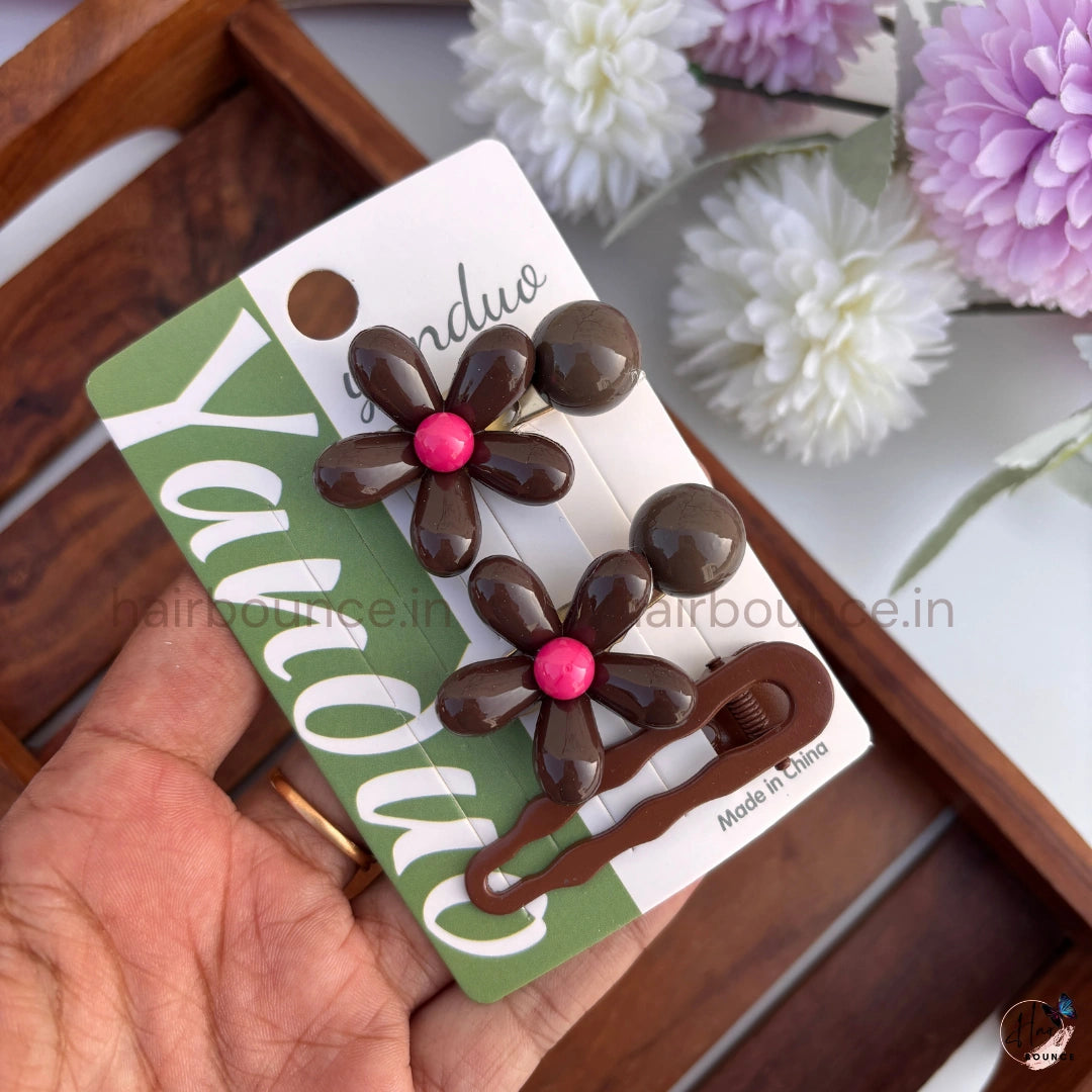 Blooming Daisy Kids Hair Clip Set – Pack of 3