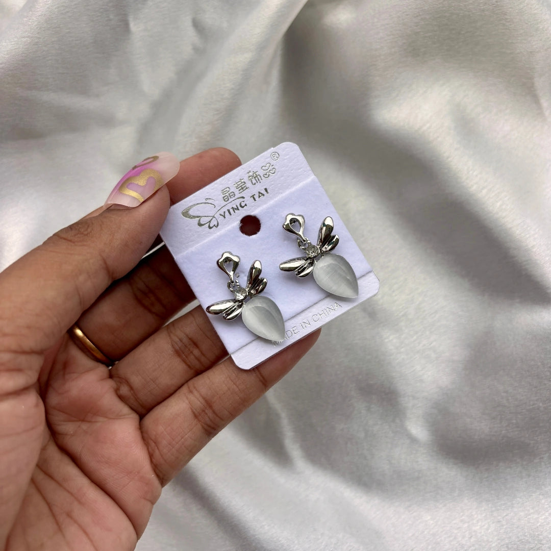 Frosted Stone Drop Earrings