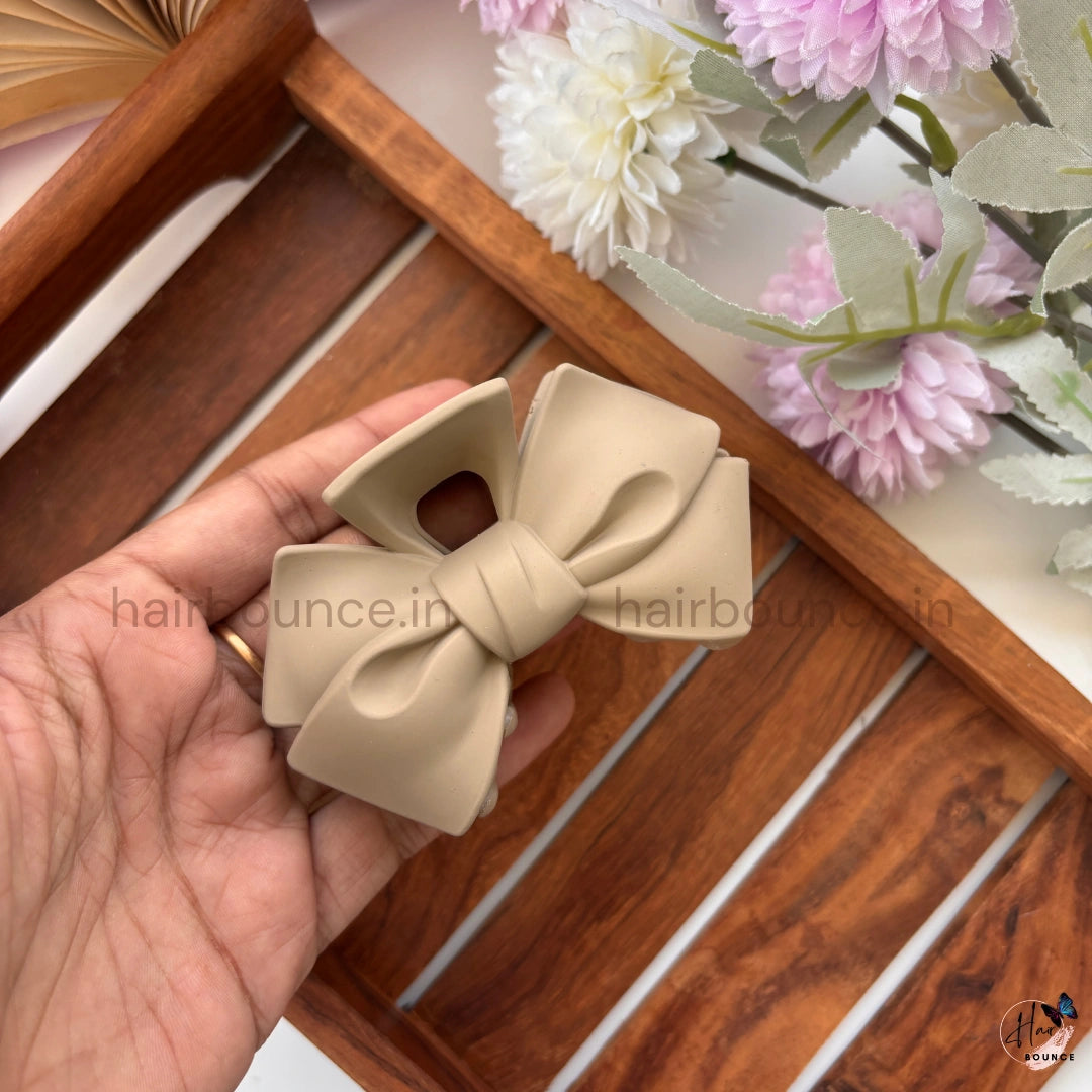 Colourful Matte Finish Bow Hair Claw - Large