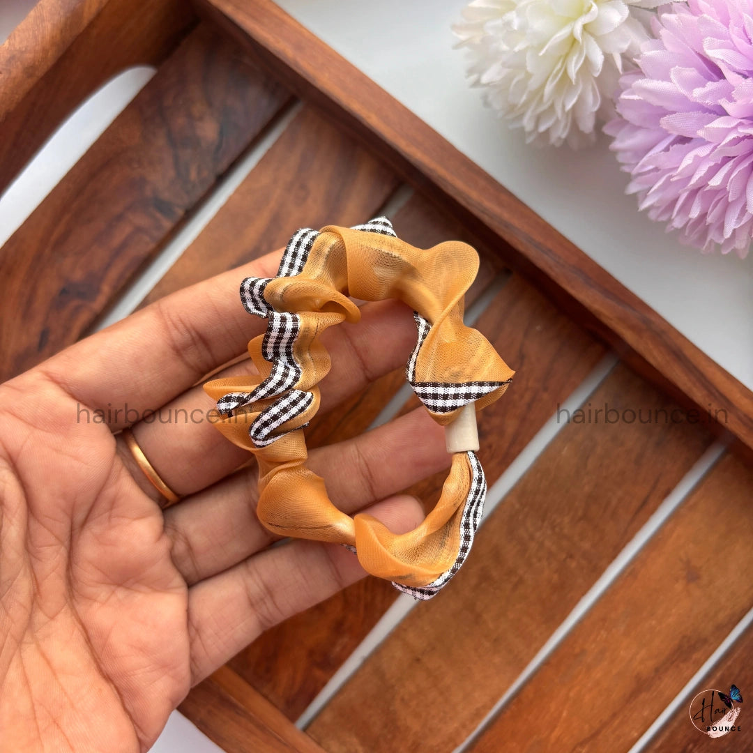 Checkered Edge Sheer Scrunchie