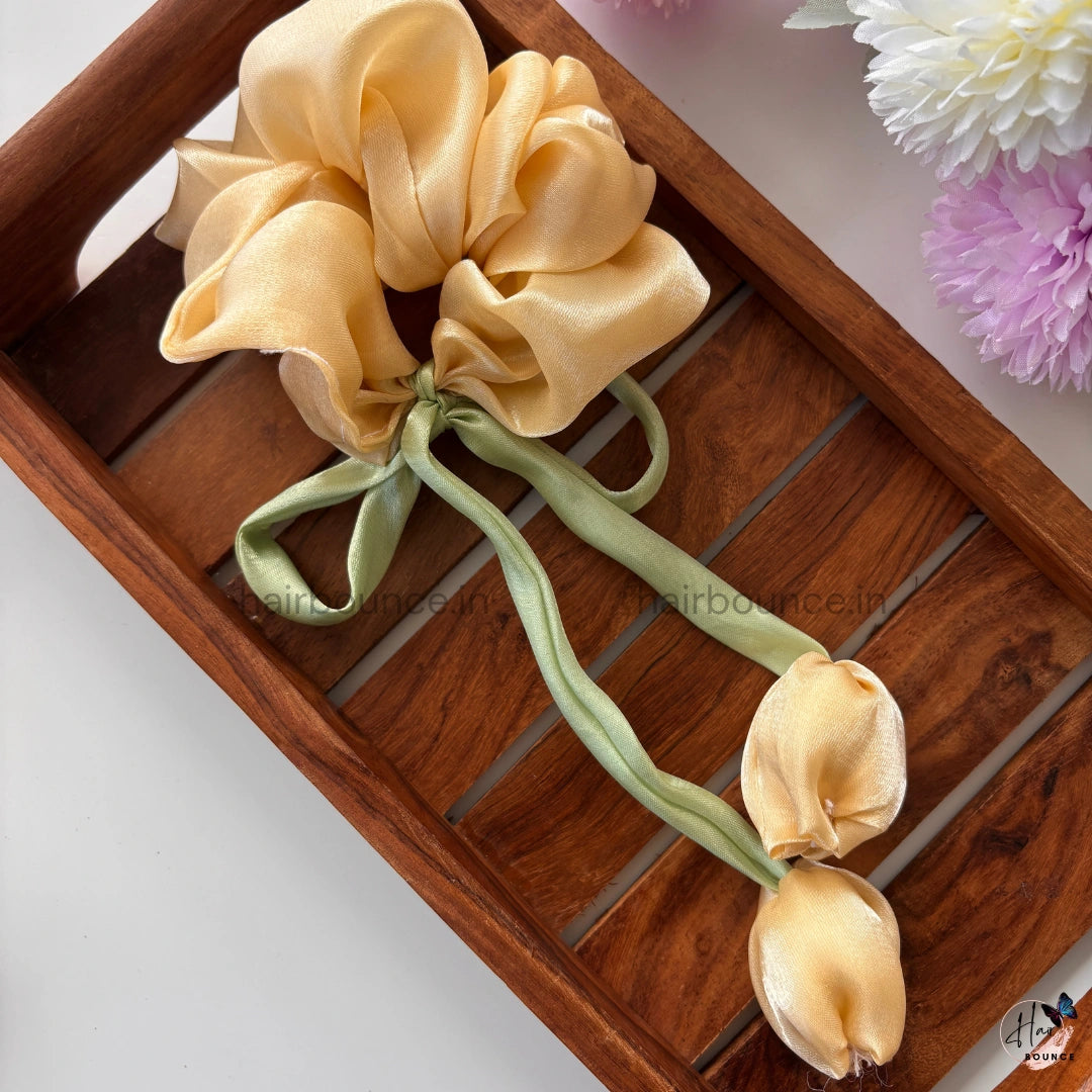 Lovely Tulip Fluffy Scrunchie - Organza