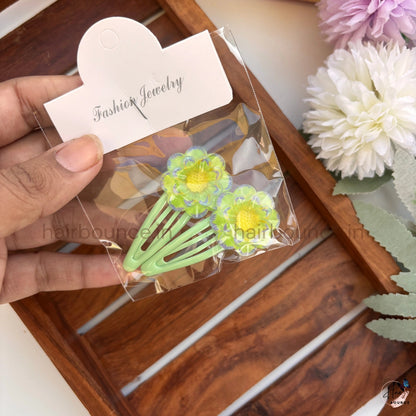 Pastel Daisy Kids Hair Clips