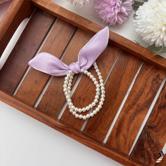 Pearl Bow Luxe Ponytail Holder