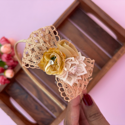 Bow Double Rose Headband