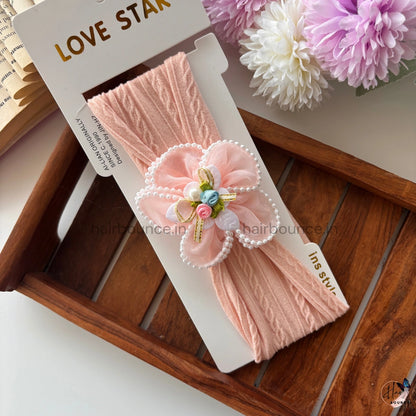 Pearl Blossom Newborn Baby Headband