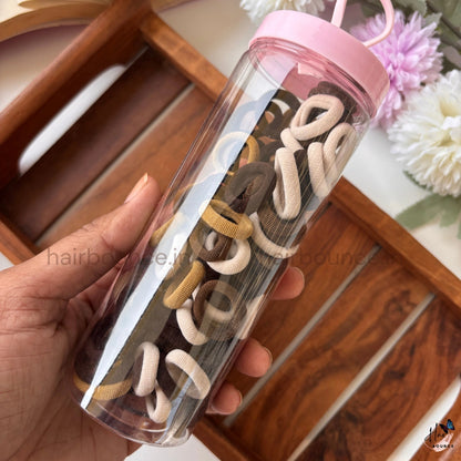 Hair Ties Jar – Soft No Damage Hair Bands for Women, Girls & Kids (Storage Bottle Pack)