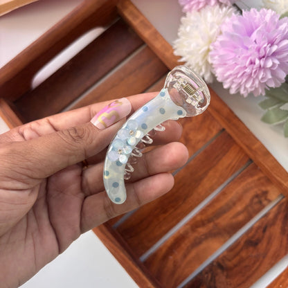 Bofeini Flower Dotted Banana Clip - Medium