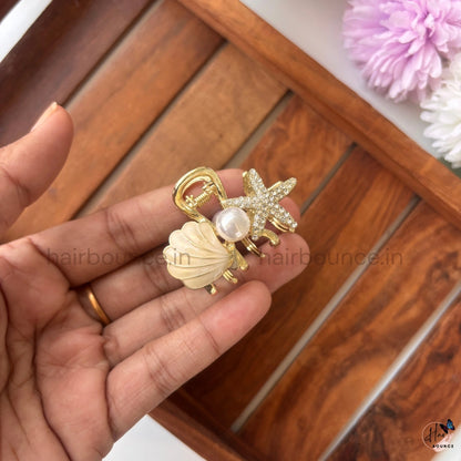 Ocean Pearl Premium Metal Hair Claw - Medium