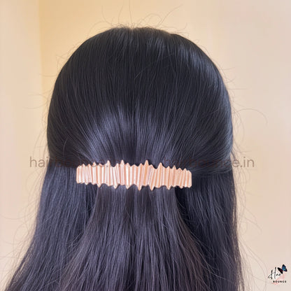 Prism Edge Metallic Barrette – Sculpted Wave Luxe Collection