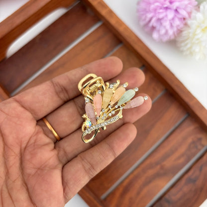 Premium Metal Knot Leaf Hair Claw - Medium