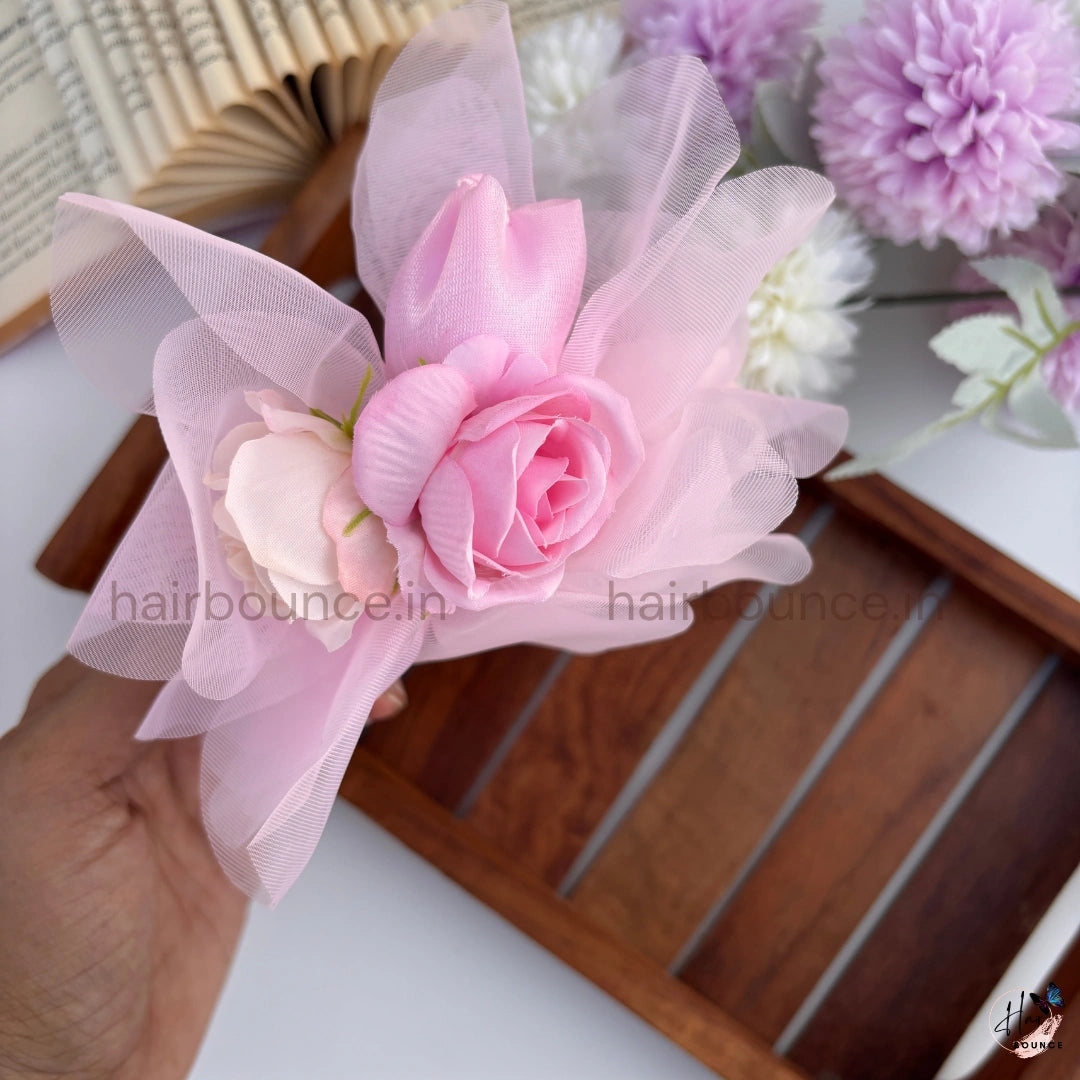Rosette Grace Floral Bow Headband for Girls