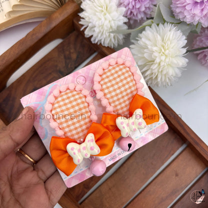Bella Bunny Bell Snap Hair Clip Set – Pack of 2
