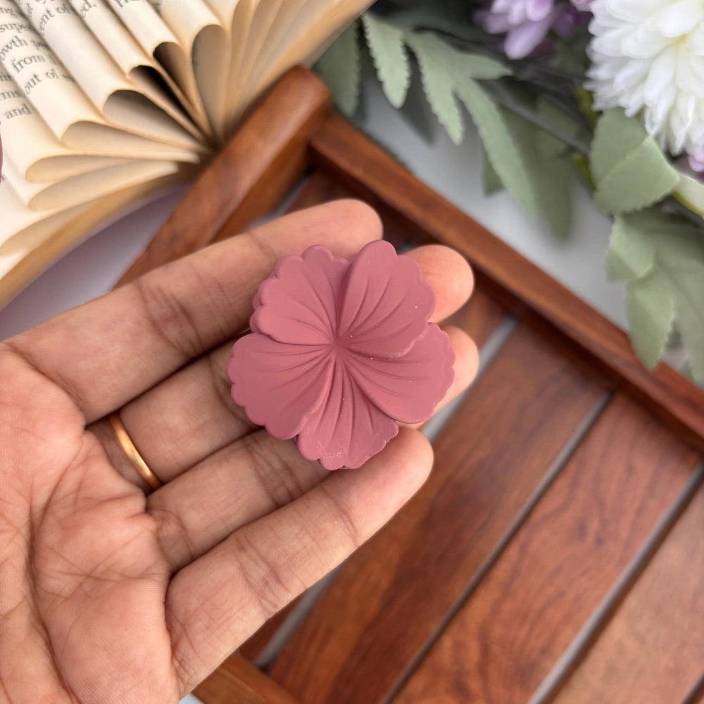 Light Shades Matte Hibiscus Flower Hair Claw - Small