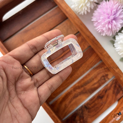 Marble Finish Square Hair Claw - Medium