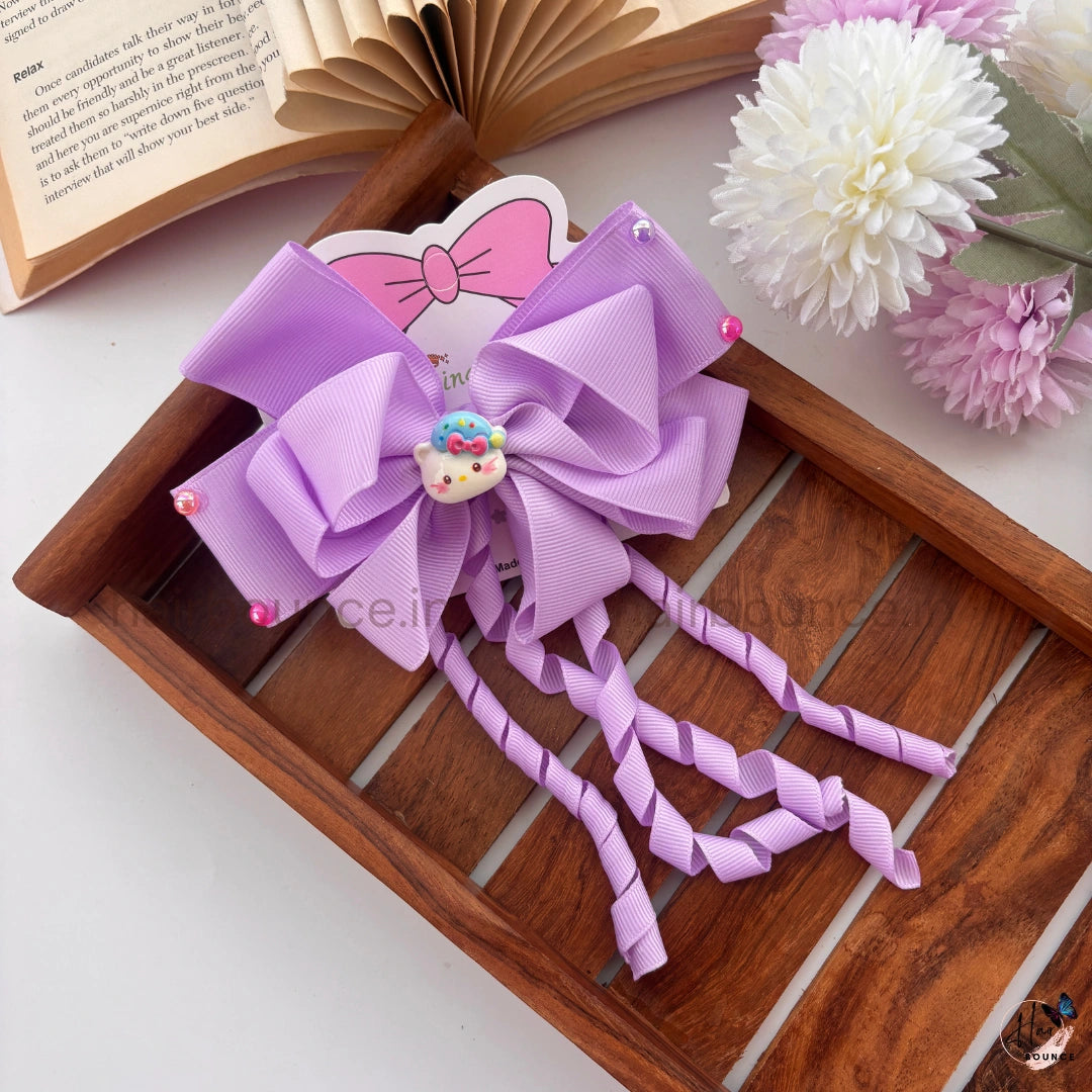 Kawaii Twirl Ribbon Bow Clip