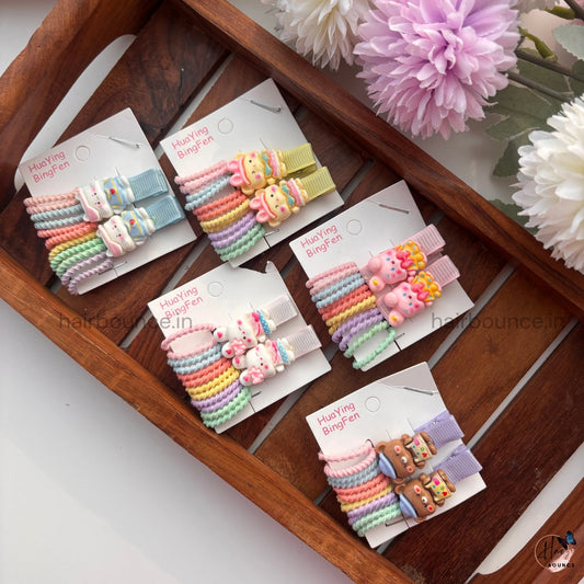 Pastel Cartoon Snap Clips for Kids