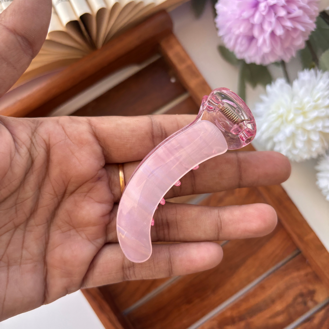 Lined Print Banana Hair Clip - Medium