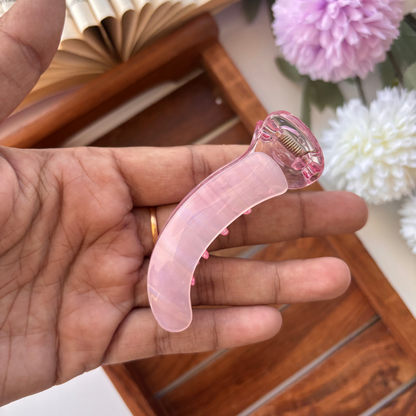 Lined Print Banana Hair Clip - Medium