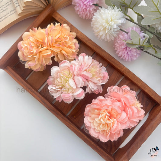 Peony Bloom Curved Hair Clip – Large