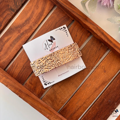 Regal Texture Metallic Rectangle Barrette – Royal Statement Collection