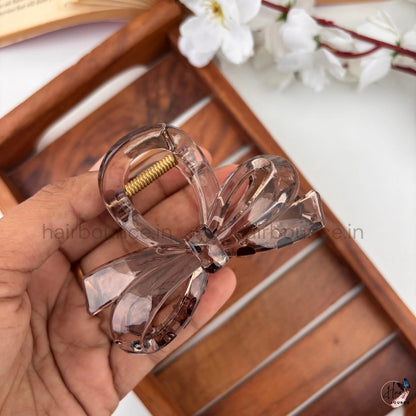 Transparent Bow Hair Claw Clip – Medium