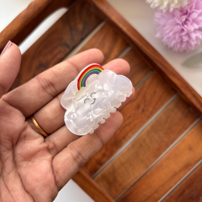 Rainbow & Cloud Hair Claw - Medium