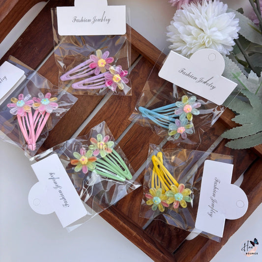 Rainbow Daisy Kids Hair Clips