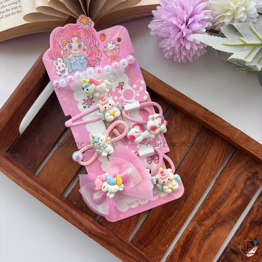Pastel Unicorn Fantasy Hair Accessory Set – 8 Pcs