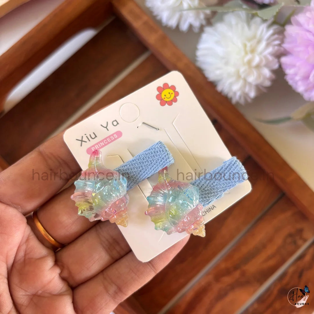 Ocean Wonders Glitter Alligator Hair Clips for Girls - Set of 5