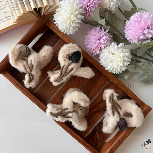 Fur Tulip Hair Claw – Large Plush Faux Fur Strong Grip Hair Clip for Women & Girls