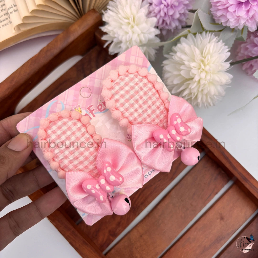 Bella Bunny Bell Snap Hair Clip Set – Pack of 2