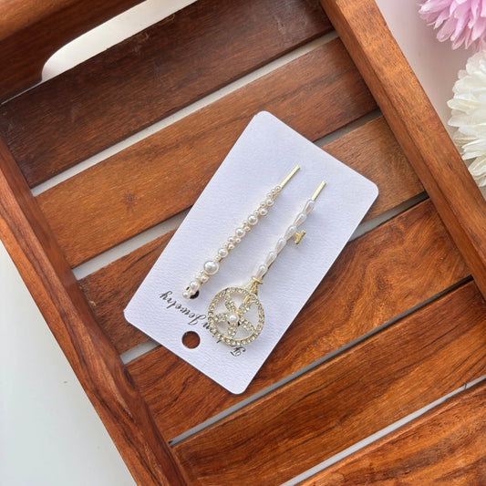 Pearl Charm Korean Hair Pin Set