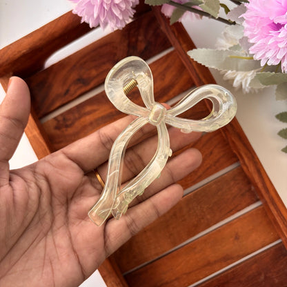 Pastel Shade Bow Hair Claw - Large