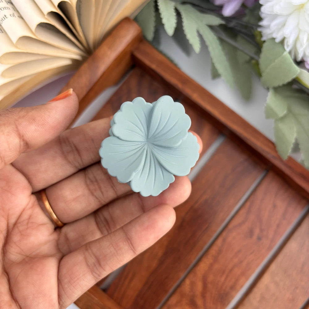 Light Shades Matte Hibiscus Flower Hair Claw - Small